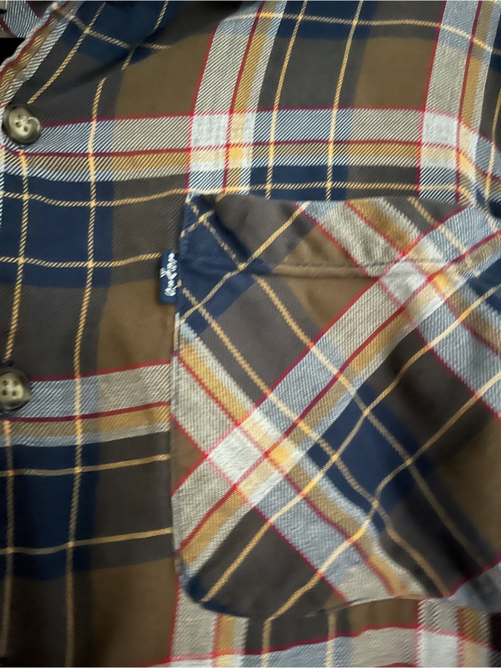 Levi's Brown and Navy Plaid Button-Down flannel Shirt size large - Picture 2 of 5